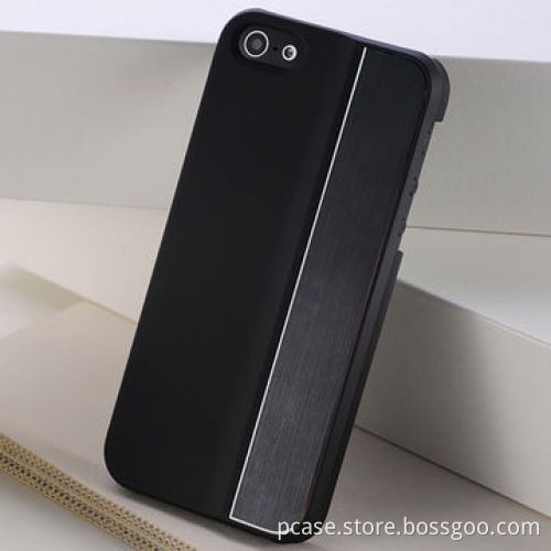 Hot PC phone case with Aluminum side for decoration, suitable for iPhone